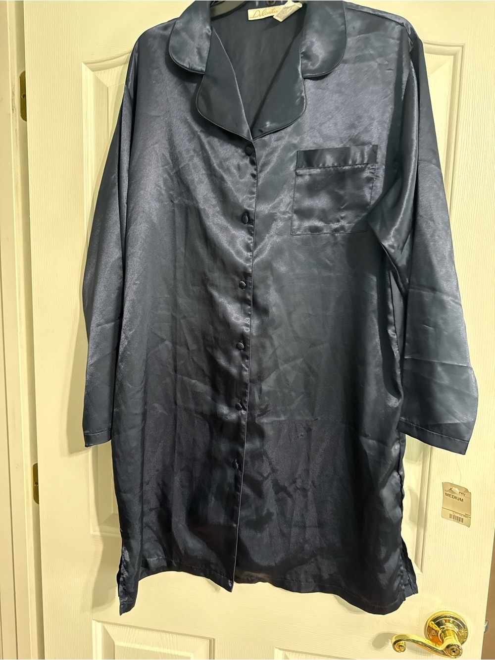 jcpenney Navy Satin Lightweight Long night Shirt